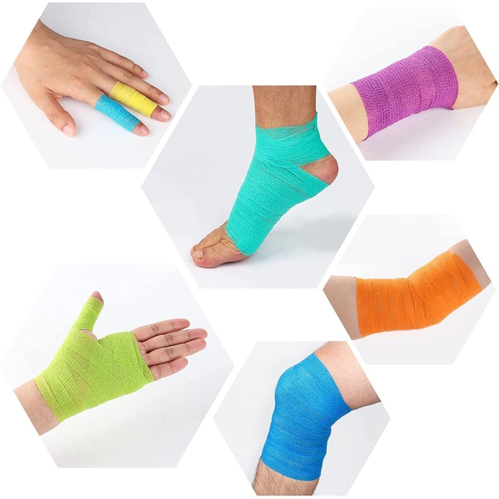 Two Elastic Self Breathable Self Adherent Bandage Wrap First Aid, Sports…
